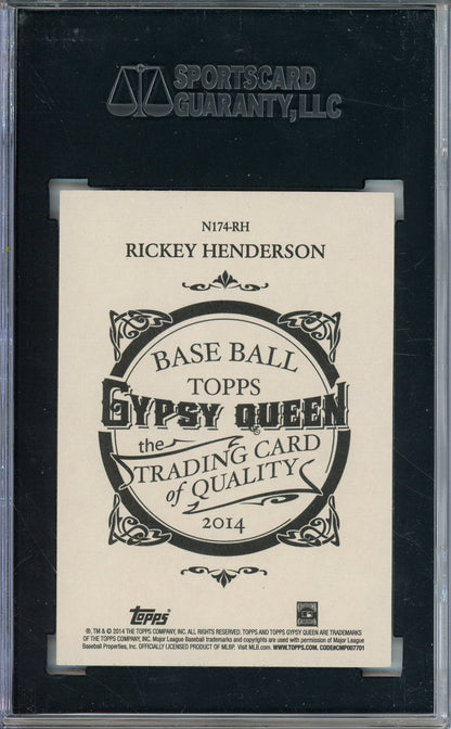 2014 TOPPS GYPSY QUEEN RICKEY HENDERSON #N174-RH HOF AUTOGRAPH SGC AUTHENTIC