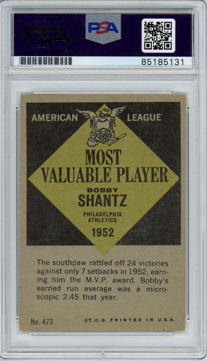 1961 TOPPS ALL STAR BOBBY SHANTZ AUTO CARD PSA DNA (5131)