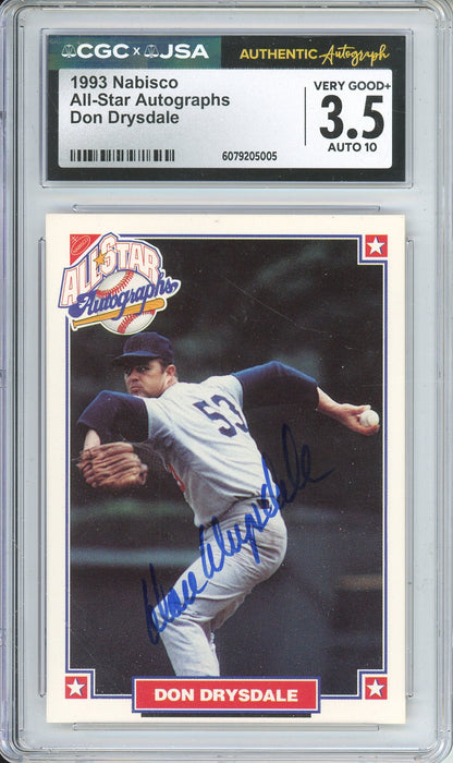 1993 NABISCO ALL-STAR AUTOGRAPHS DON DRYSCALE AUTO CGC/JSA AUTHNTIC 3.5 AUTO GRADE 10