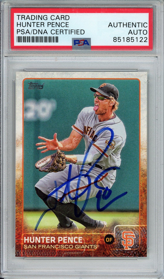 2015 TOPPS SERIES 1 HUNTER PENCE AUTO CARD PSA DNA (5122)