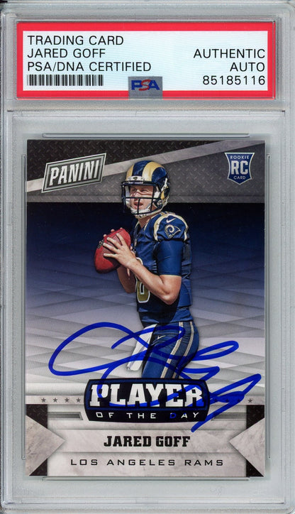 2016 PANINI PLAYER OF THE DAY JARED GOFF AUTO CARD PSA DNA (5116)