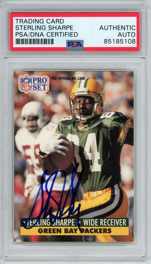 1990 PRO SET STERLING SHARPE RC ROOKIE PSA DNA AUTO (5108)