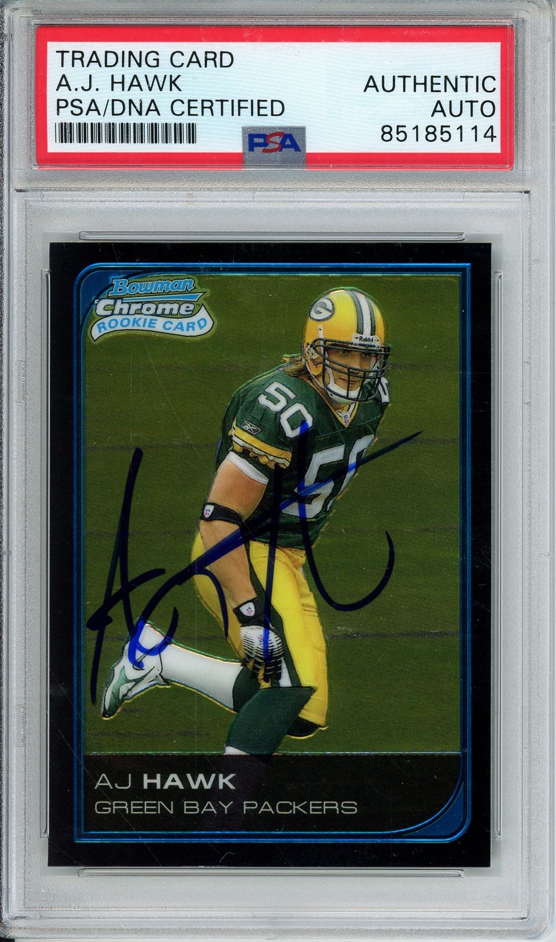 2006 BOWMAN CHROME AJ HAWK AUTIO ROOKIE CARD RC (5114)