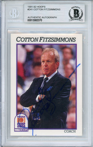 1991-92 HOOPS COTTON FITZSIMMONS #241 HALL OF FAME AUTOGRAPH BGS AUTHENTIC