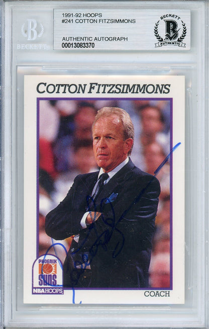 1991-92 HOOPS COTTON FITZSIMMONS #241 HALL OF FAME AUTOGRAPH BGS AUTHENTIC