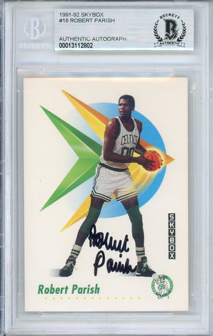 1991-92 SKYBOX ROBERT PARISH #18 HALL OF FAME CELTICS AUTOGRAPH BGS AUTHENTIC