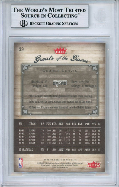 2005-06 GREATS OF THE GAME GEORGE GERVIN #39 HALL OF FAME AUTOGRAPH BGS AUTHENTIC