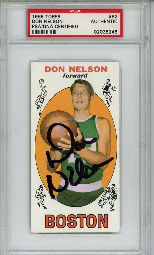 1969 TOPPS DON NELSON AUTO ROOKIE CARD RC PSA DNA (5248)