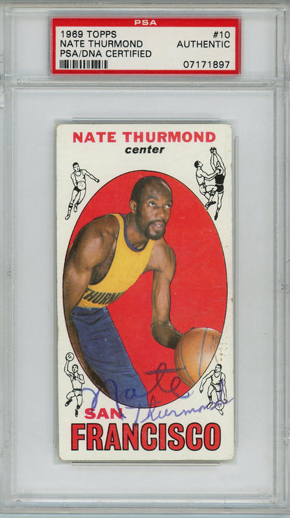 1969 TOPPS NATE THURMOND AUTO ROOKIE CARD RC PSA DNA (1897)