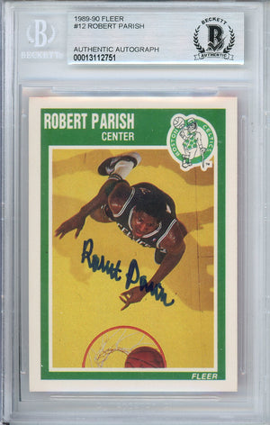 1989-90 FLEER ROBERT PARISH #12 HALL OF FAME CELTICS AUTOGRAPH BGS AUTHENTIC