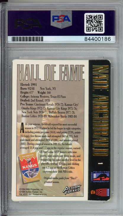 1994 ACTION PACKED NATE TINY ARCHIBALD AUTO CARD PSA DNA (0186)