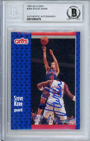 1991-92 FLEER STEVE KERR #264 HALL OF FAME AUTOGRAPH BGS AUTHENTIC