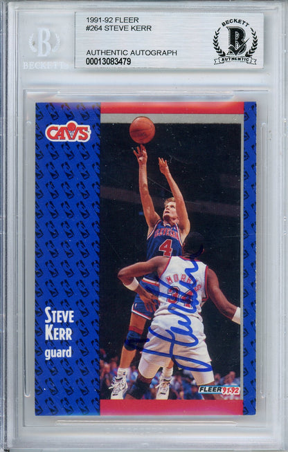 1991-92 FLEER STEVE KERR #264 HALL OF FAME AUTOGRAPH BGS AUTHENTIC