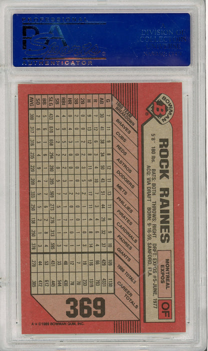 1989 BOWMAN TIM RAINES #369 EXPOS PSA 10