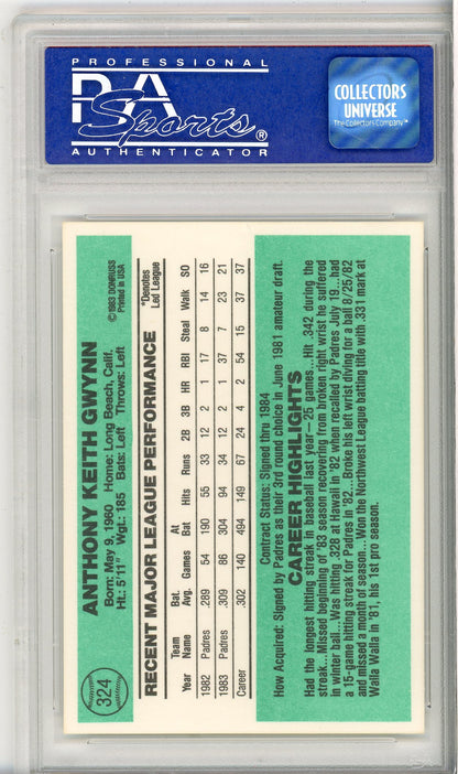 1984 DONRUSS BASEBALL TONY GWYNN #324 PADRES HOF PSA 9