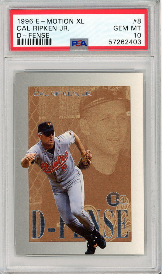 1996 E-MOTION XL CAL RIPKEN JR #8 D-FENSE ORIOLES PSA 10