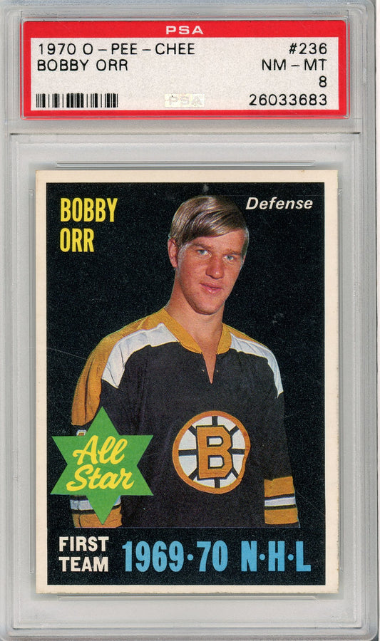 1970 O-PEE-CHEE BOBBY ORR #236 ALL STAR FIRST TEAM NHL PSA 8