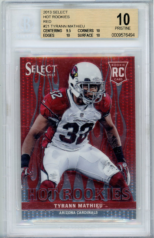 2013 PANINI SELECT TYRANN MATHIEU #21 RED HOT ROOKIES BGS PRISTINE 10