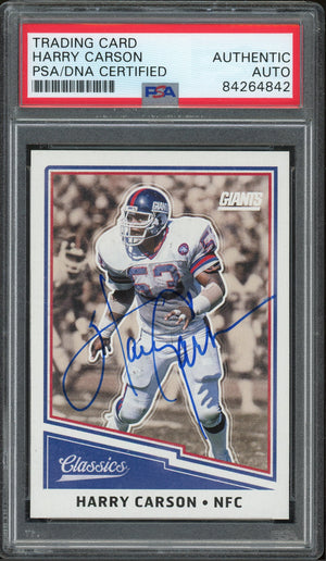 2017 Panini Classics #156 Harry Carson GIANTS Auto - PSA/DNA