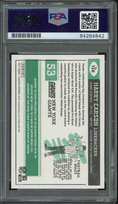 2017 Panini Classics #156 Harry Carson GIANTS Auto - PSA/DNA