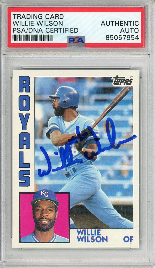 1984 TOPPS WILLIE WILSON #525 ROYALS HOF WORLD SERIES CHAMP AUTOGRAPH PSA/DNA