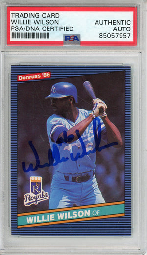 1985 DONRUSS WILLIE WILSON #175 ROYALS HOF WORLD SERIES CHAMP AUTOGRAPH PSA/DNA