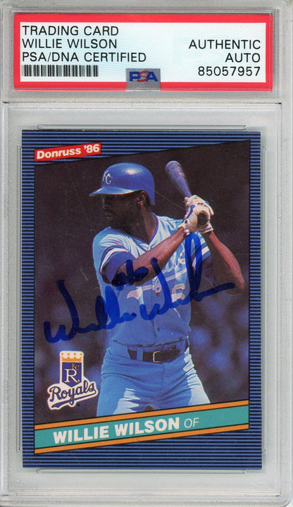 1985 DONRUSS WILLIE WILSON #175 ROYALS HOF WORLD SERIES CHAMP AUTOGRAPH PSA/DNA
