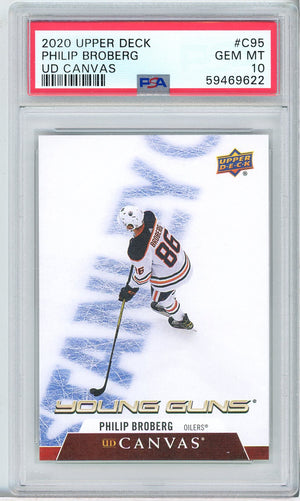 2020-2021 UPPER DECK CANVAS PHILIP BROBERG #C95 YOUNG GUNS ROOKIE PSA 10