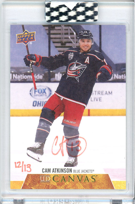 2020-21 UPPER DECK CANVAS CAM ATKINSON #CS-CA RED INK AUTO #/13 *SEALED*