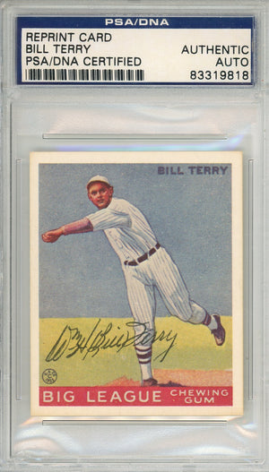 1983 GOUDEY BILL TERRY #20 HOF NEW YORK GIANTS AUTOGRAPH PSA/DNA