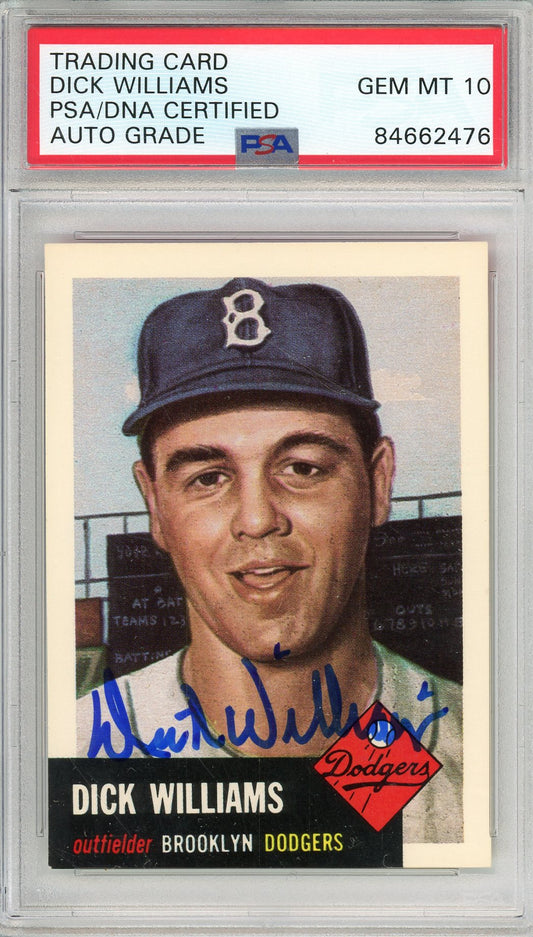 1995 TOPPS ARCHIVES DICK WILLIAMS #125 HOF DODGERS AUTOGRAPH PSA/DNA AUTO GRADE 10
