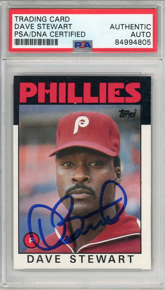 1986 TOPPS DAVE STEWART #689 3-TIME WORLD SERIES CHAMP PHILLIES AUTOGRAPH PSA/DNA