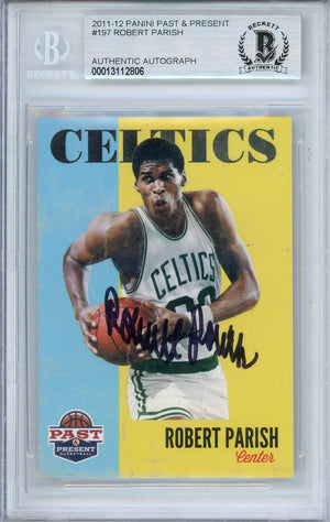 2011-12 PANINI PAST & PRESENT ROBERT PARISH #197 HOF AUTOGRAPH BECKETT
