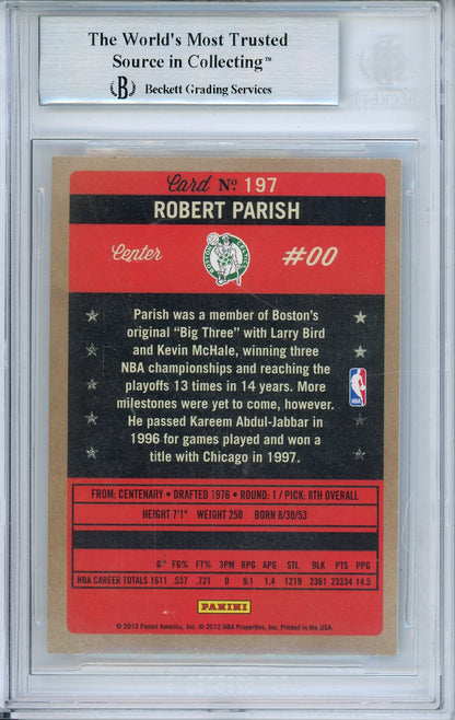 2011-12 PANINI PAST & PRESENT ROBERT PARISH #197 HOF AUTOGRAPH BECKETT