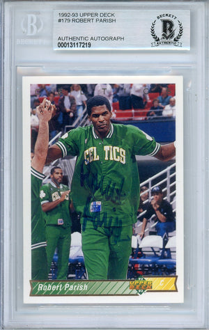 1992-93 UPPER DECK ROBERT PARISH #179 HOF AUTOGRAPH BECKETT