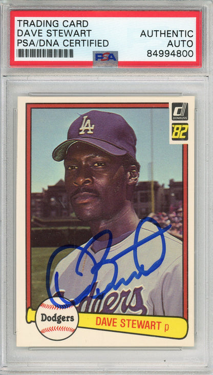 1982 DONRUSS DAVE STEWART #410 DODGERS WORLD SERIES CHAMP AUTOGRAPH PSA/DNA