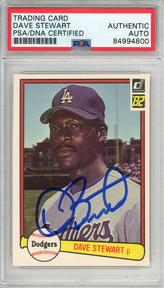 1982 DONRUSS DAVE STEWART #410 DODGERS WORLD SERIES CHAMP AUTOGRAPH PSA/DNA