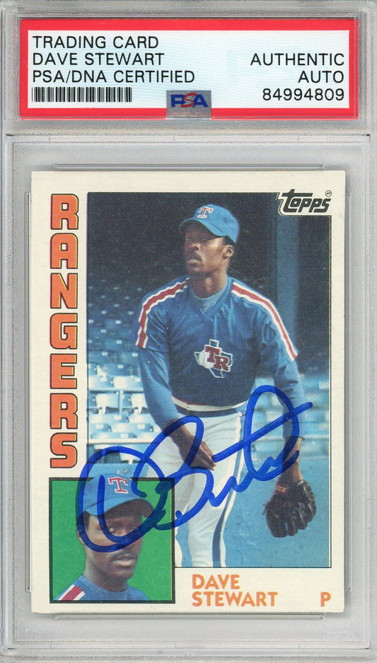 1984 TOPPS DAVE STEWART #352 WORLD SERIES CHAMP RANGERS AUTOGRAPH PSA/DNA