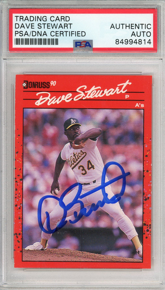 1990 DONRUSS DAVE STEWART #150 A'S HOF WORLD SERIES CHAMP AUTOGRAPH PSA/DNA (814)