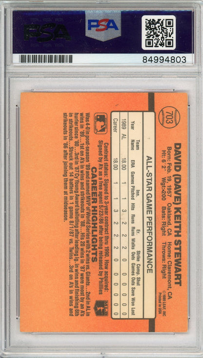 1990 DONRUSS DAVE STEWART #150 A'S HOF AL ALL STAR AUTOGRAPH PSA/DNA (803)