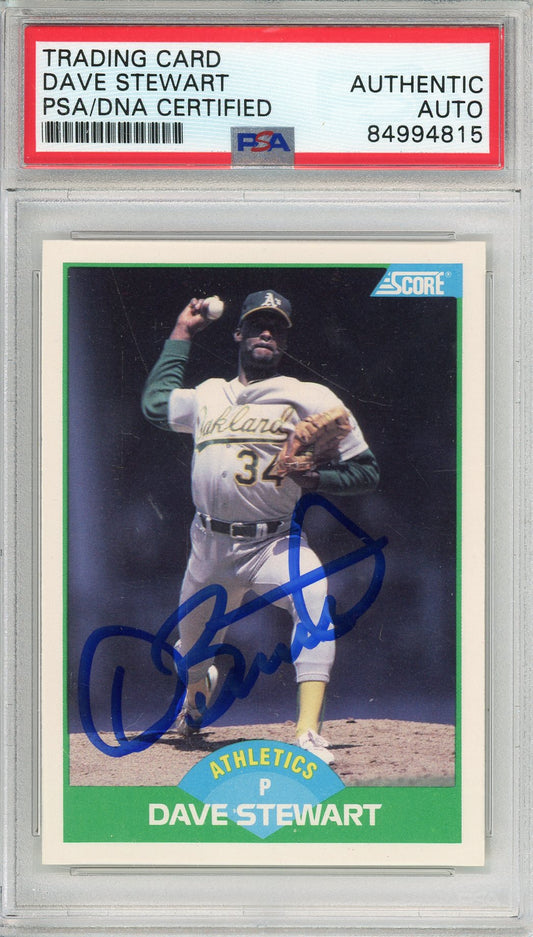 1989 TOPPS DAVE STEWART #32 A'S HOF WORLD SERIES CHAMP AUTOGRAPH PSA/DNA