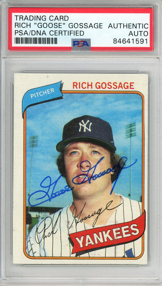 1980 TOPPS "GOOSE" GOSSAGE #140 HOF YANKEES WORLD SERIES CHAMP AUTOGRAPH PSA/DNA