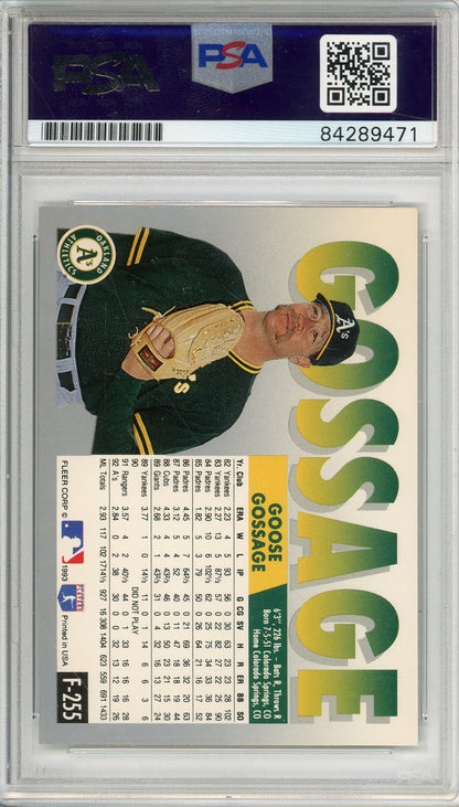1993 FLEER RICH "GOOSE" GOSSAGE #F-255 HOF A'S WORLD SERIES CHAMP AUTOGRAPH PSA/DNA