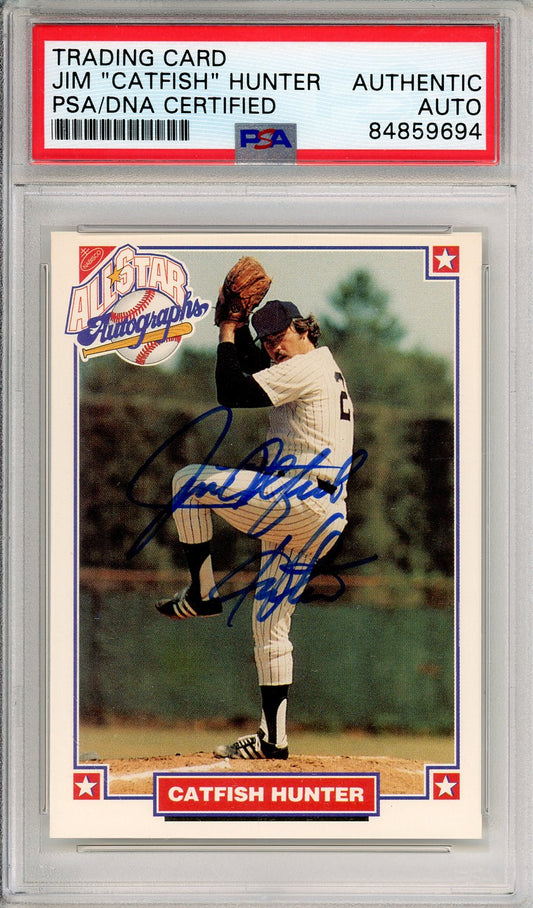 1993 NABISCO BASEBALL - JIM "CATFISH" HUNTER HOF AUTOGRAPH PSA/DNA AUTHENTIC AUTO