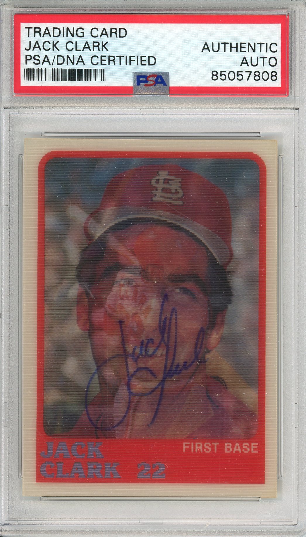 1987 SPORTFLICS JACK CLARK #18 CARDINALS 4-TIME ALL STAR AUTOGRAPH PSA/DNA
