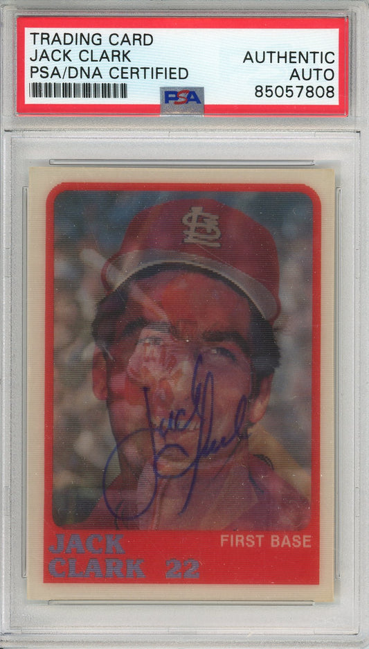 1987 SPORTFLICS JACK CLARK #18 CARDINALS 4-TIME ALL STAR AUTOGRAPH PSA/DNA