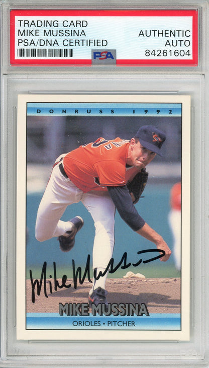1992 DONRUSS MIKE MUSSINA #632 HOF ORIOLES 7-TIME GOLD GLOVE AUTOGRAPH PSA/DNA