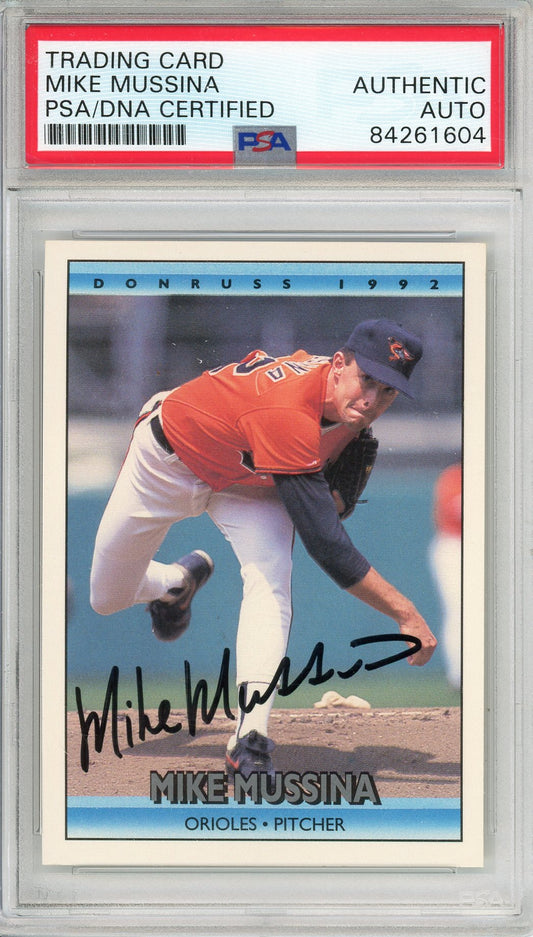 1992 DONRUSS MIKE MUSSINA #632 HOF ORIOLES 7-TIME GOLD GLOVE AUTOGRAPH PSA/DNA