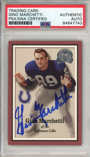 2000 FLEER GINO MARCHETTI #43 HOF AUTOGRAPH PSA/DNA