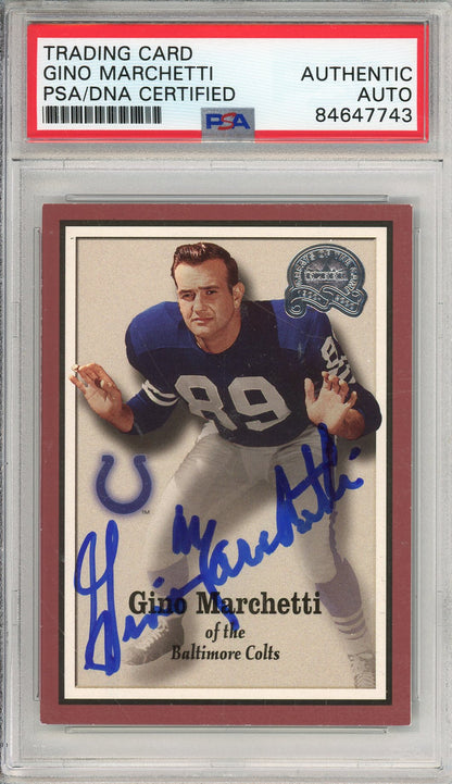 2000 FLEER GINO MARCHETTI #43 HOF AUTOGRAPH PSA/DNA